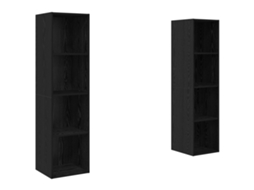 Conjunto 2 Gabinete Para Tv Vidaxl Preto Derivados De Madeira (37 X 37 X 142,5 Cm)