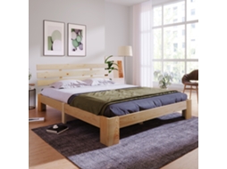Cama Casal Madeira Pinho 200x140cm, Ripas.-op