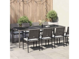 Vidaxl Mesa De Jardim Cinzeto Vime Pe