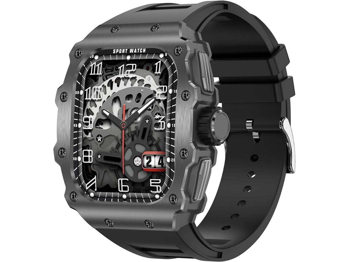 Smartwatch Esportivo Militar, 123 Modos Esportivos, 1,95 Polegadas