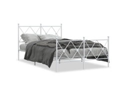 Bed Frame, Bed Frames Vidaxl Branco Aço (120 X 190 Cm)