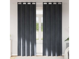Vidaxl Cortinas Opacas 2 Unid. Cinzento-claro 140 X 260 Cm Veludo