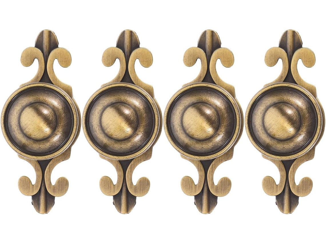 Conjunto De 4 Puxadores Abaodam Em Liga Zinco Para Gavetas E Armários, Com Borda Chanfrada Suave E Elegante Design