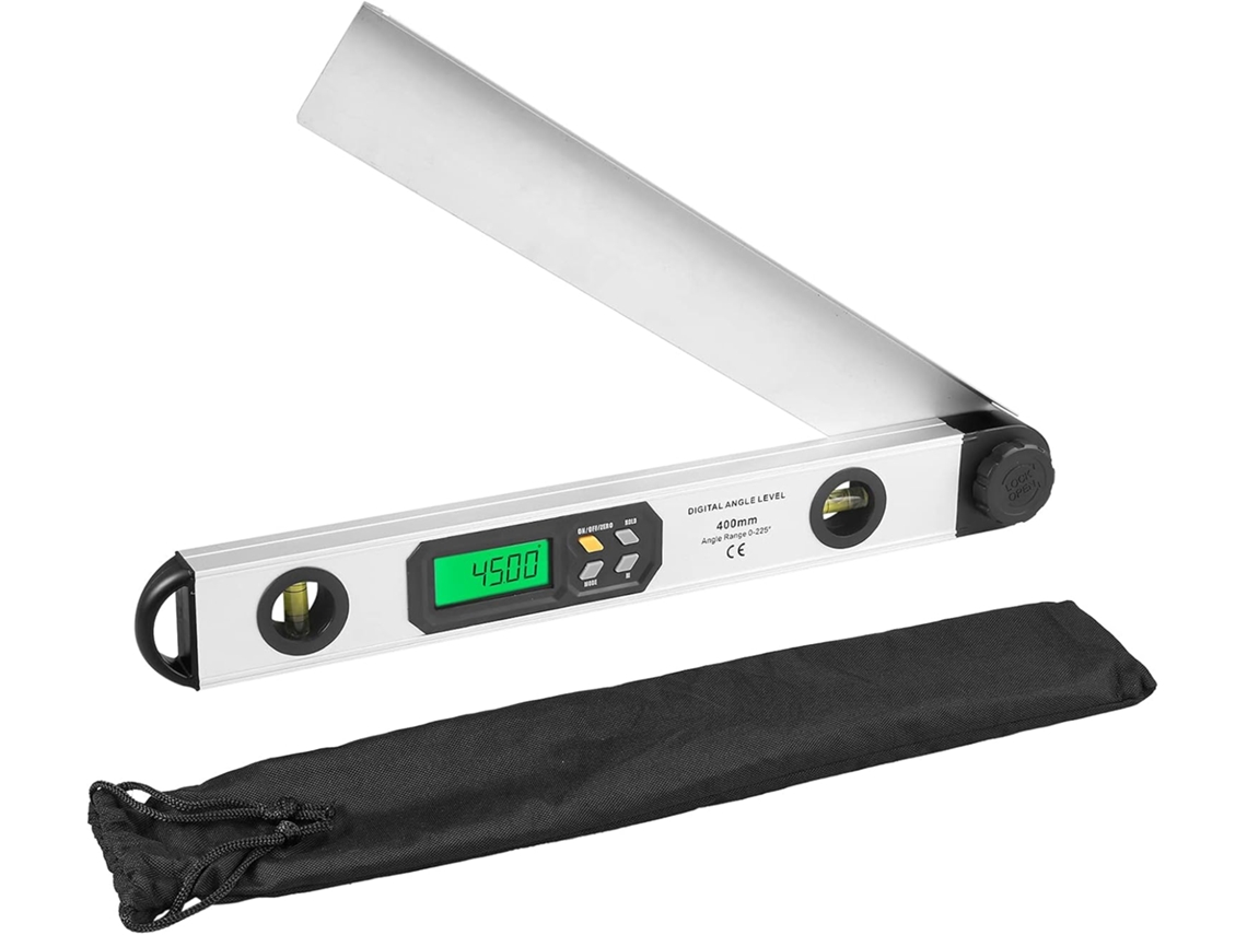 Transferidor Digital De 400 Mm Com Braço Articulado Giratório E Visor Lcd Retroiluminado Grande