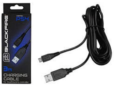 Cabo de carregamento PS4 BLACKFIRE USB-Micro USB 3 m
