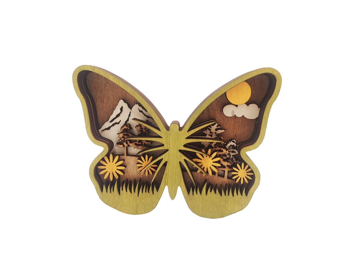 Ornamento De Madeira Borboleta Coelho Páscoa Primavera