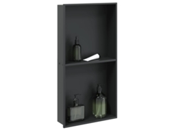 Vidaxl Nicho Parede P/ Duche 32x62x9 Cm Aço Inoxidável Preto Mate