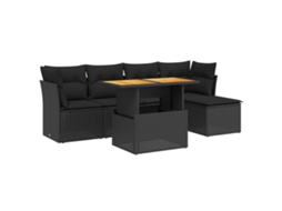 Garden Sofa Set, Garden Sofa Sets Vidaxl Preto Rattan / Vime (n/a)