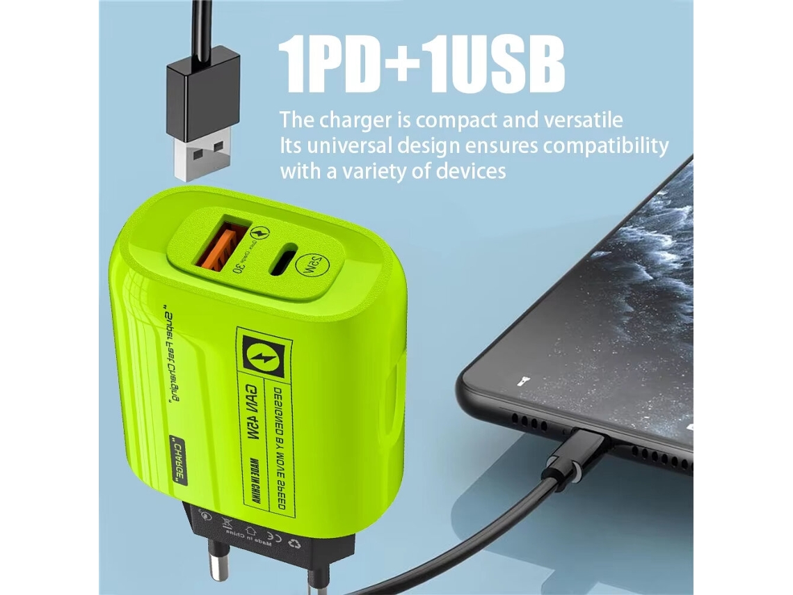 Gan Tech Carregador Usb Pd Apd-555 De 45 W Com 2 Portas, Usb-a Usb-c, Carregamento Rápido