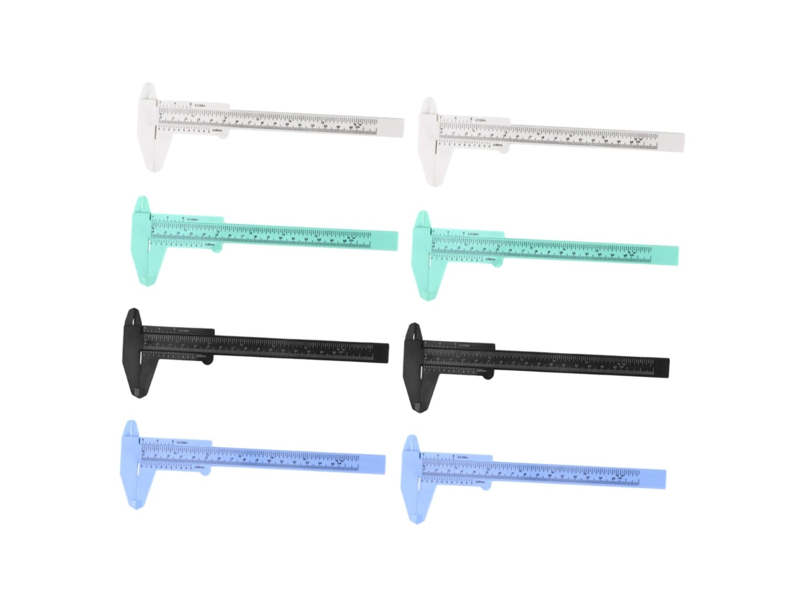 Conjunto De 8 Mini Paquímetros Plástico Gleavi, 150 Mm, Para Medições