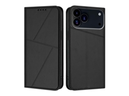 Capa De Couro Fosco Para Iphone 17 Pro Max - Flip Magnético