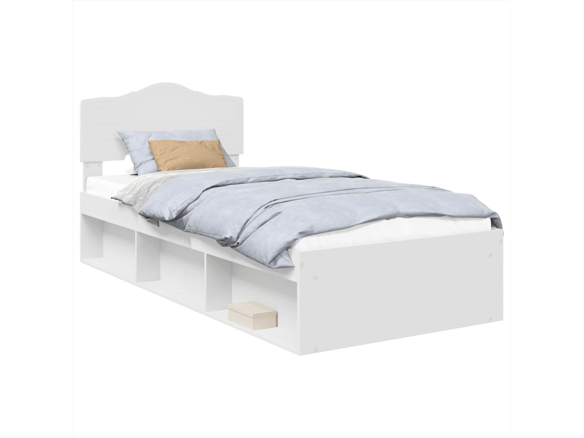 Estrutura da Cama Branco 75 X 190 Cm Madeira de Pinheiro Sólida VIDAXL
