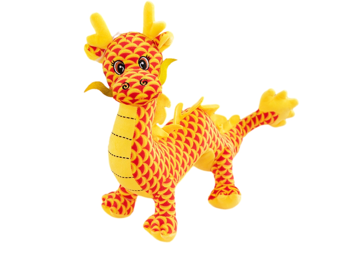 Mascote de Dragão do Ano Novo Pelúcia Simulação Boneco Zodíaco Dragão S/MARCA