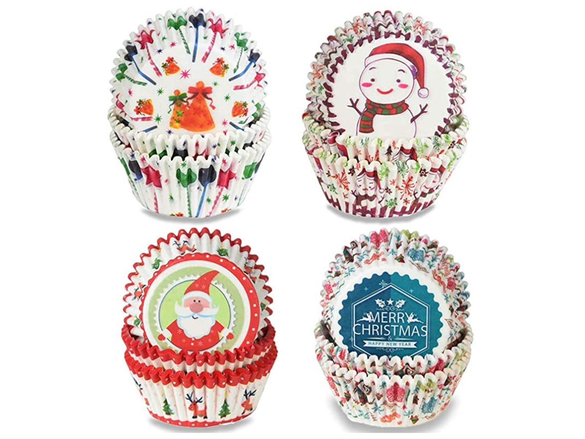 Conjunto De 400 Peças Formas Bolo Estampadas Da Série Natalina, Utensílios Confeitaria, Prato Papel Antiaderente.