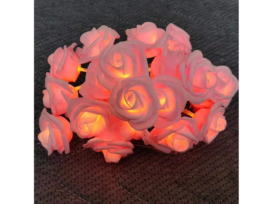 2026 luces de Cadena Led Imitación de Rosa para Boda Festival Decoración Luces Rosa Claro