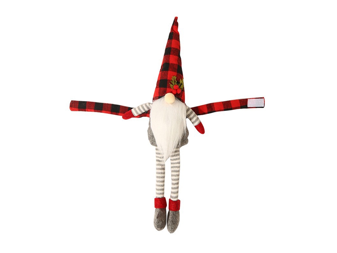 Decoração de natal casal em tecido flanela com boneco abraçado para cortina vermelho e preto LAXISCREED