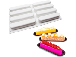Forma Oval De Silicone Com 8 Cavidades Para Éclairs E Mousses, Pastelaria Francesa, 163g