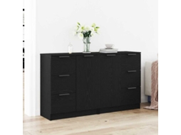 Vidaxl Buffet Carvalho Preto 120 X 30 X 70 Cm Madeira Processada