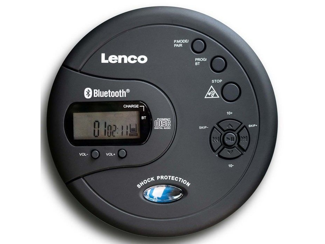Lenco Cd-300bk - Leitor De Cd/mp3 Portátil Com Bluetooth® E Capa À Prova De Choque - Preto