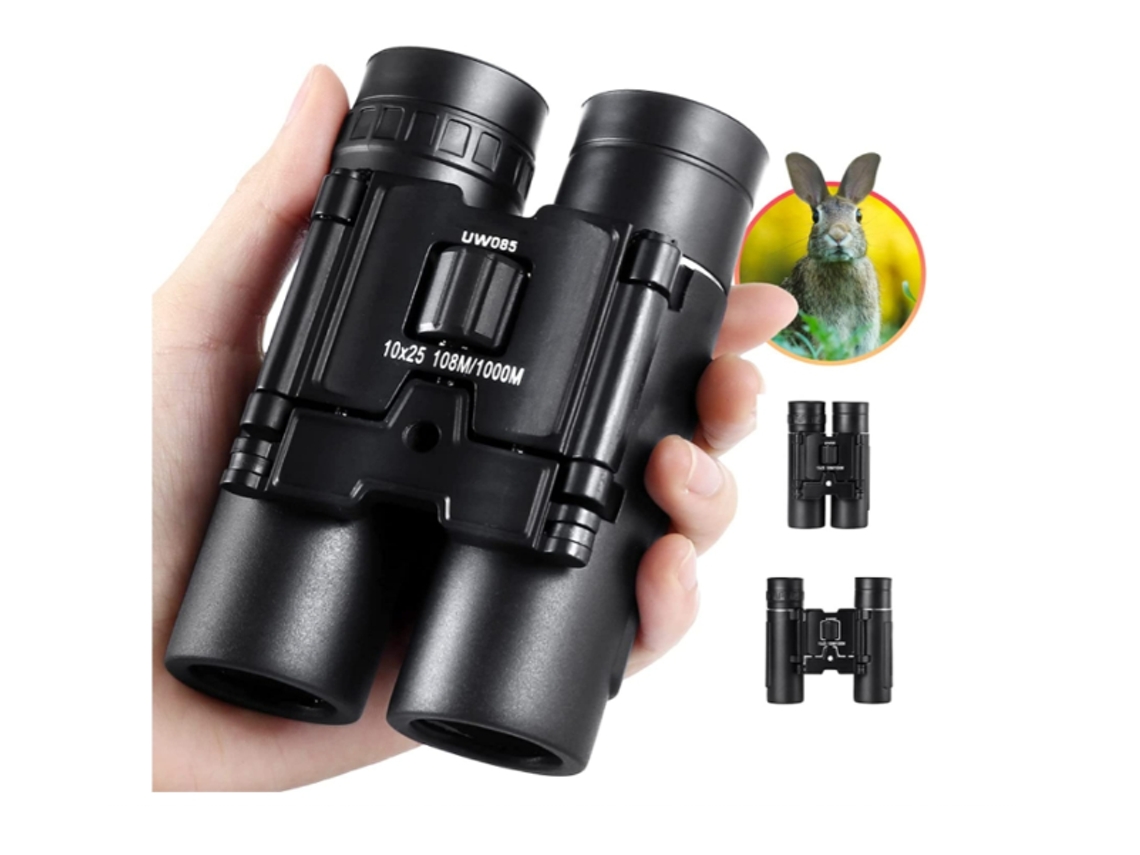 Binóculos 10x25 Para Crianças Adultos, Mini Binóculos Dobráveis Compactos E Leves De Bolso Bestvite (preto)