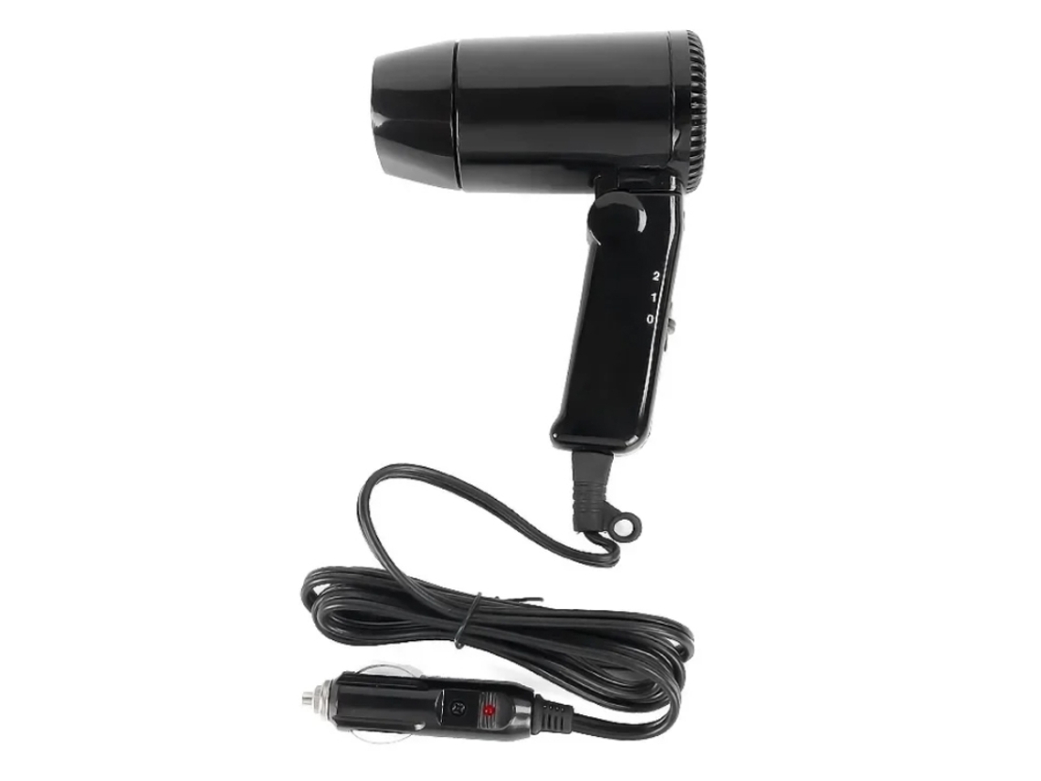 (preto) Secador De Cabelo Portátil Multifuncional 12v Para Carro/exterior