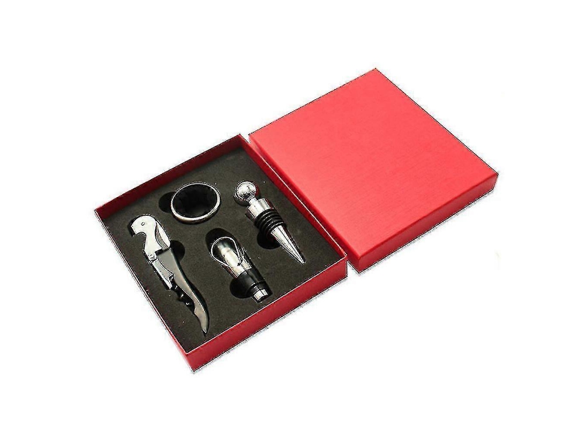 Conjunto De 4 Peças De Abridor De Garrafa De Vinho Com Tampa De Rosca Para Presente De Natal, Dia Dos Pais Hengjian (1 Peça, Prata)