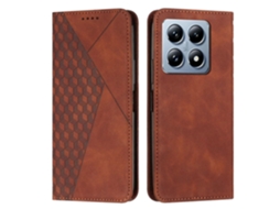 Capa De Celular Em Couro Magnético Com Textura De Diamante Para Xiaomi 17 Pro Max