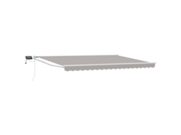 Vidaxl Toldo Retrátil Manual Com Leds Cinza Claro E Branco 4 × 3 M