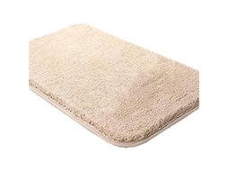 Tapete De Banho Antiderrapante Ultra Absorvente De Microfibra Grosso Duro Bege 40x60cm