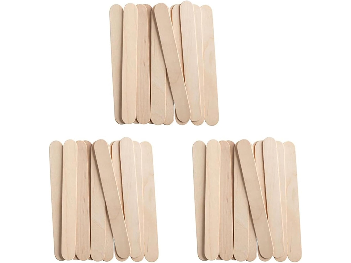 300 Unidades Palitos De Madeira Multiuso 9cm 3, 6 Polegadas, Para Artesanato, Sorvetes, Depilação E Abaixador De Língua