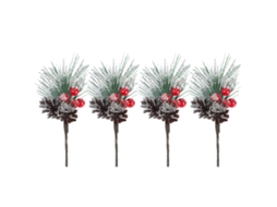 Conjunto de 4 Pins de Pinhas Artistic Frosted LAXISCREED