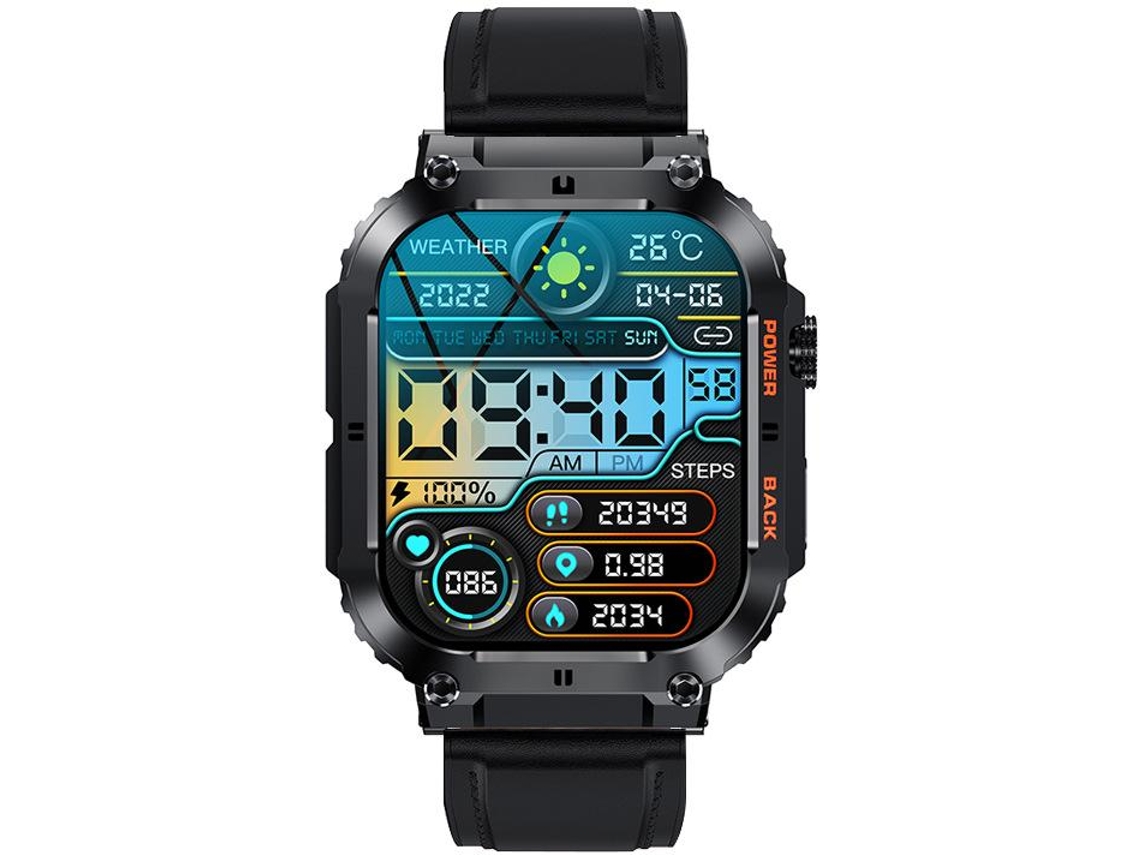 Smartwatch Yizhood K57 Pro 1.96 Inch Bluetooth Chamada Monitorização Da Saúde 400mah Longa Espera (android E Ios Preto)