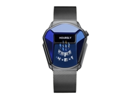 Relógio de Quartzo Masculino MDUG (preto e Azul Estilo Milanês)