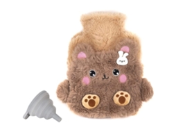 KOFIHETY Bolsa De Água Quente Com Capa, Bolsa Em Forma De Urso, Para Pescoço, Barriga, Ombros, Costas E Pernas (marrom)