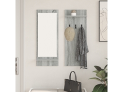 Cabideiro de Parede com Prateleira, Cinza, Modelo Sonoma, 70 X 10 90 Cm BRILVIBERA