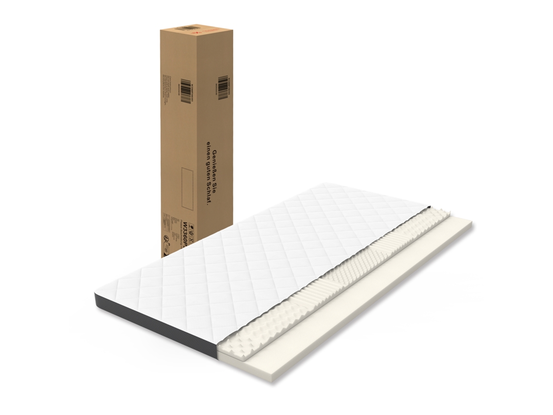 Colchão de espuma 25 cm Fasst 90x200 cm, dureza H3, capa microfibra, branco | S/MARCA