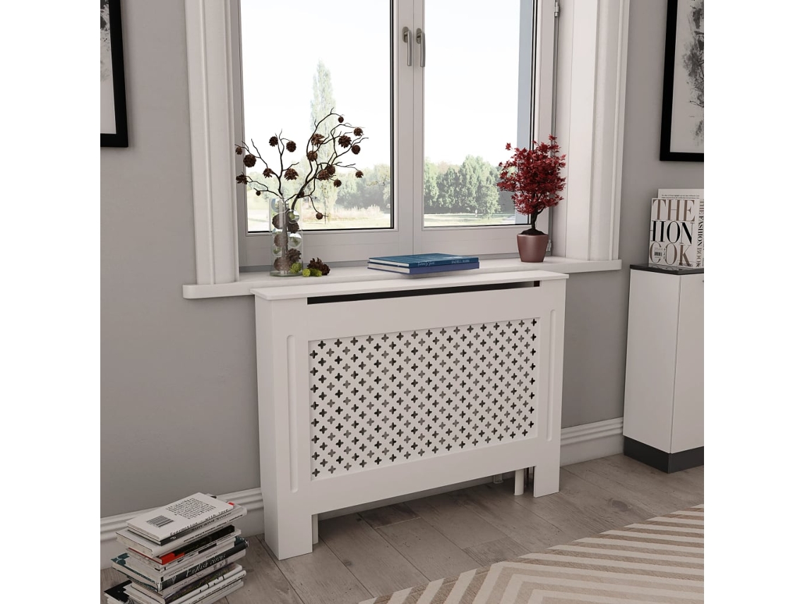 Coberturas De Radiador 2 Pcs 112x19x81,5 Cm Mdf Branco DKD HOME DECOR
