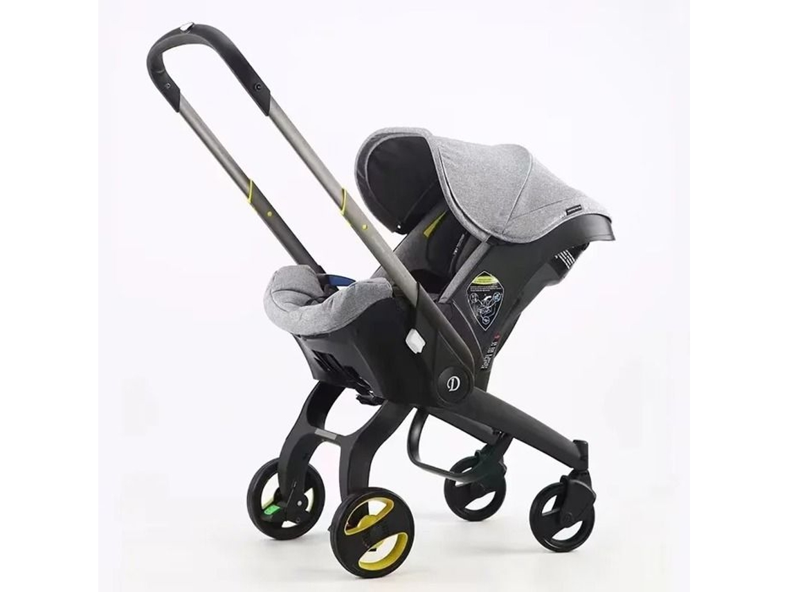 BAZARLAND30. Carrinho 4 em 1 para Recém nascidos, Sistema de Viagem Leve e Multifuncional. Cinza