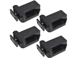 Conjunto De 4 Fechos Porta Com Trava Automática, Em Abs Preto, Para