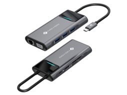 Hub Usb C Novoo Nvhubsn09plx Euvc 9 Em 1 4k Hdmi Carregamento Rápido 100 W Brilvibera