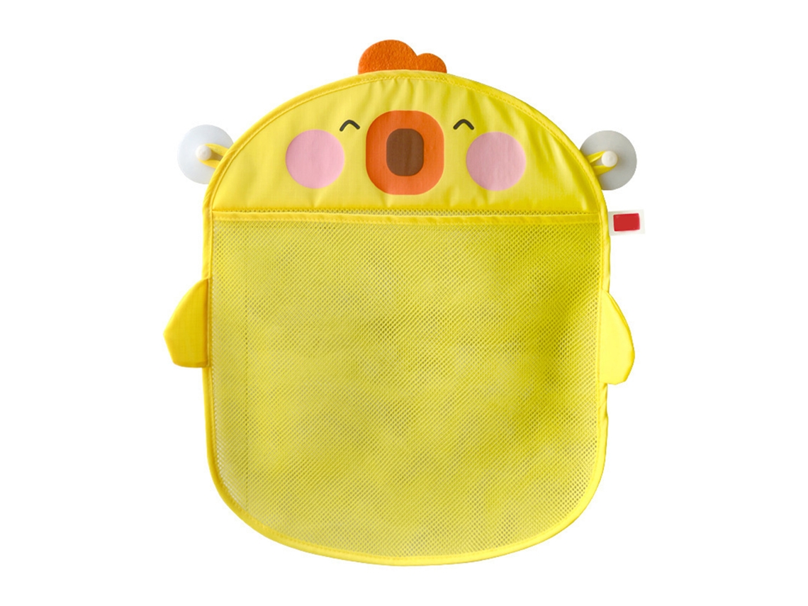 2026 bolsa de Armazenamento de Brinquedos de Banho para Crianças com Cremalheira e Ventosas, Forma Cartoon Amarela
