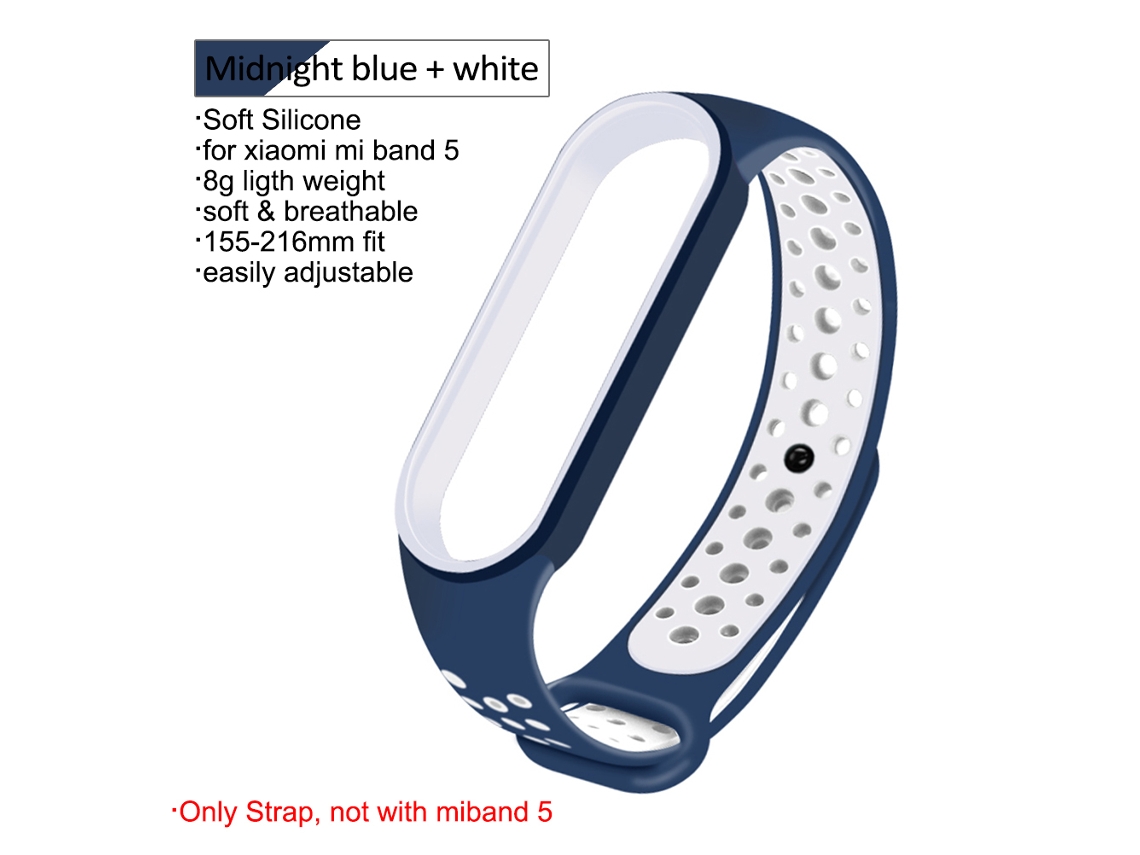 Pulseira esportiva de silicone, bicolor, para Xiaomi Mi Band 5, substituição