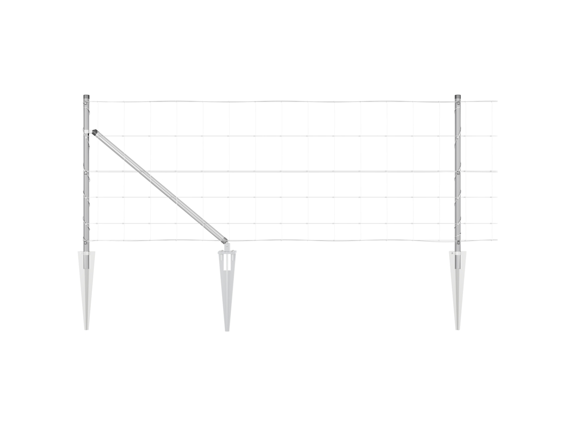 Conjunto 1 Poste De Cerca Externo Vidaxl Prateado Aço (50 X 0,8 M)
