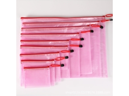 Conjunto de 21 Sacos Zip para Organizar Material Escolar e de Escritório Rosa Pink Rosa Pink A6 BRILVIBERA (4 Tamanhos)