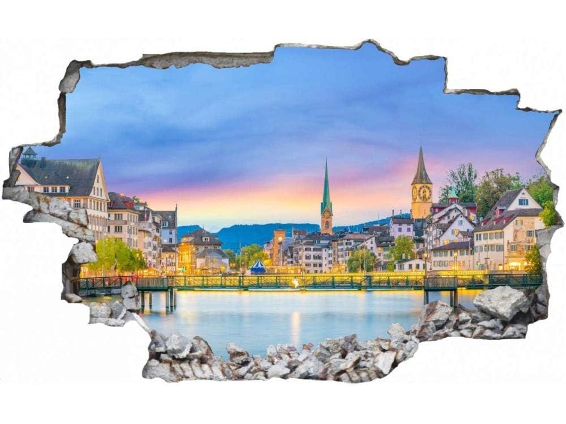 Adesivos Muraux Horizonte De la Ville Selfcolante Adesivo Mural Para Salão De Beleza Quarto Cozinha Escritório Adulto Criança 56x81cm