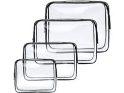 Bolsos de Toalete, Pvc Transparente, 4 Peças, Aprovado Pela Tsa ZYBLSSBB