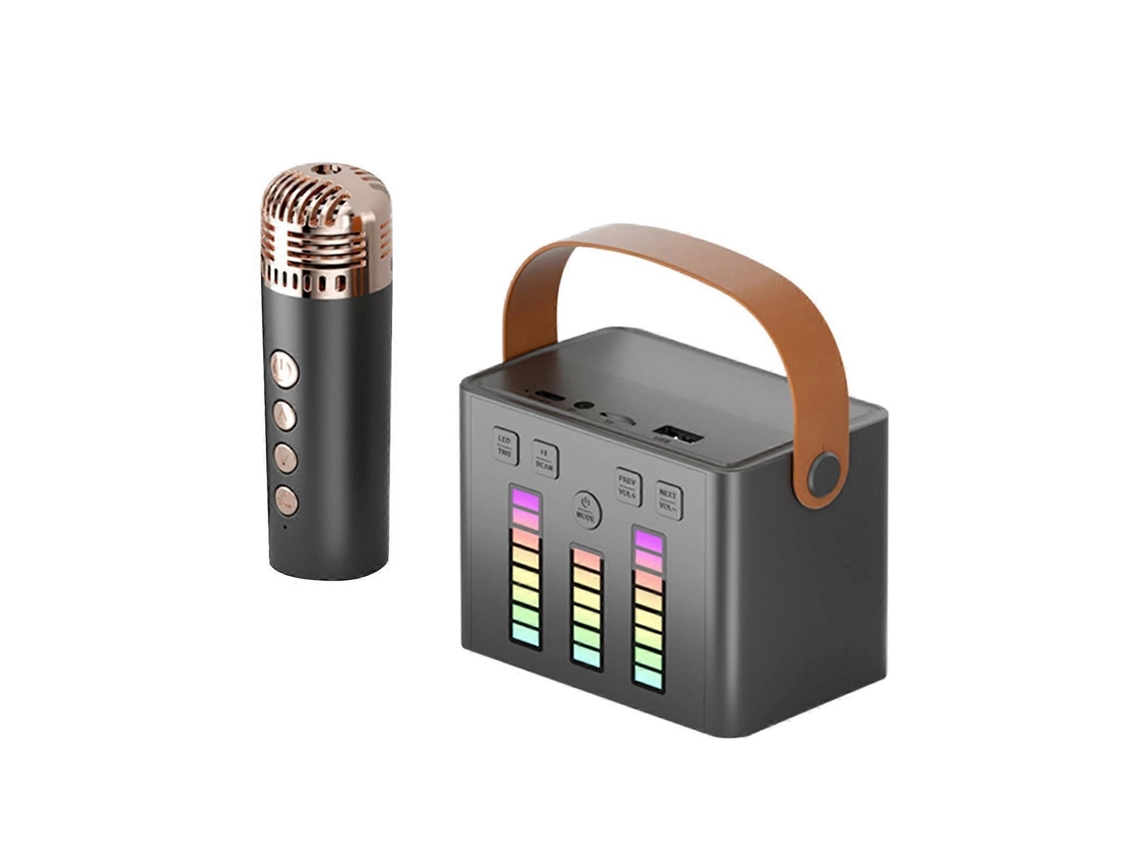 Caixa De Som Bluetooth Com Luzes Coloridas E Microfone, Multifuncional, Áudio Bluetooth Sem Fio, Mini Estéreo Puw1238 Nostalgia88