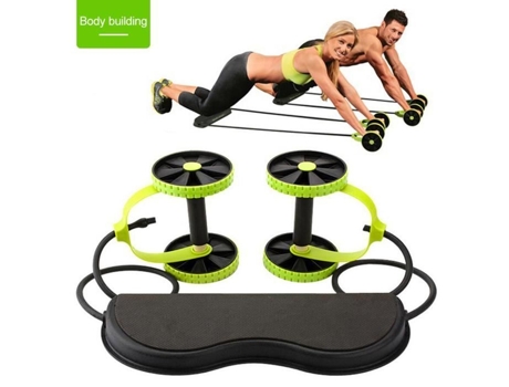 Multifuncional Verde Tração Corda Abdominal Roda Rally Abdominal Roda, Abdominal Perda de Peso Treinador Exercitador Oobest