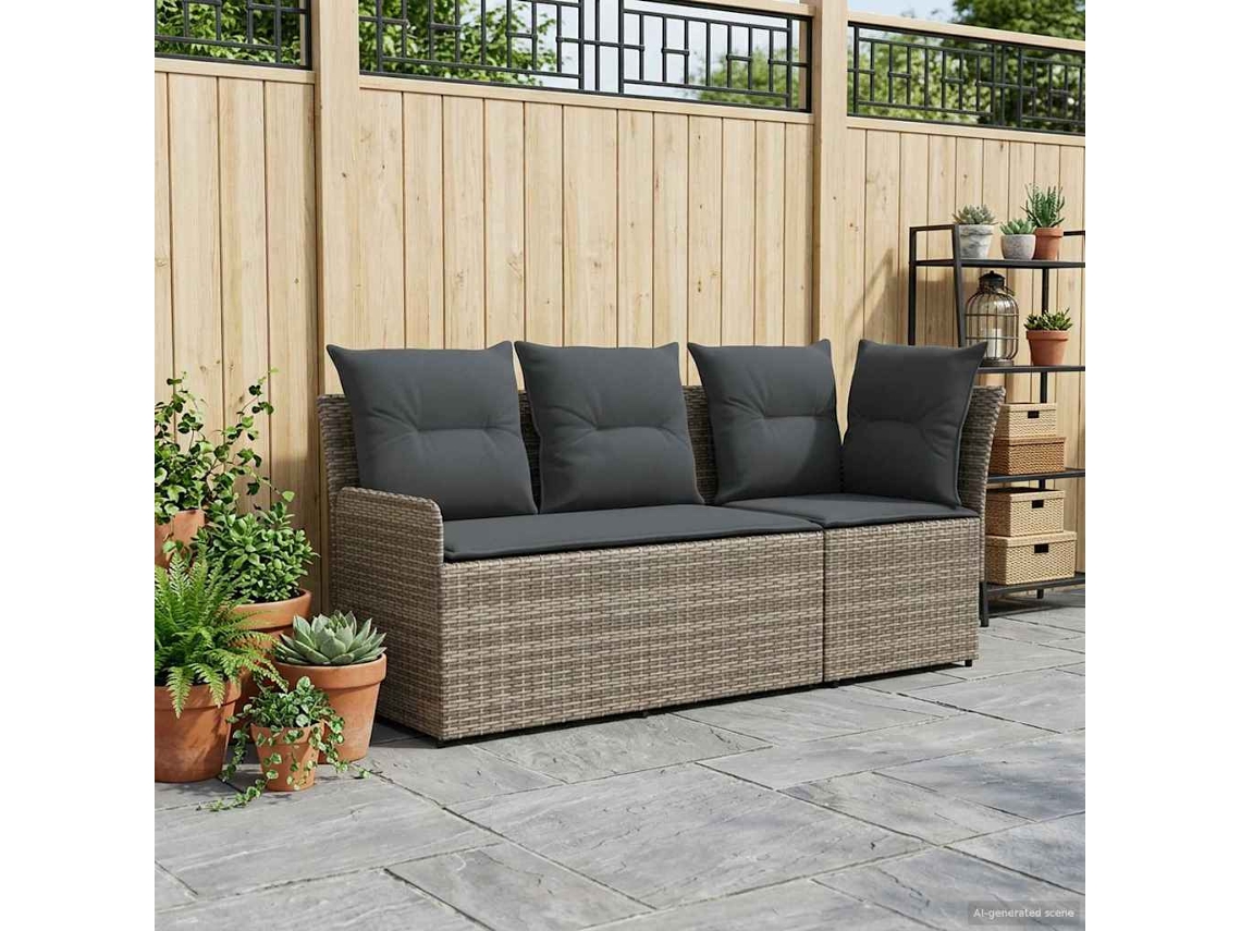 Vidaxl 2 Unid. Sofá De Braços Para Jardim Com Sofá De Canto