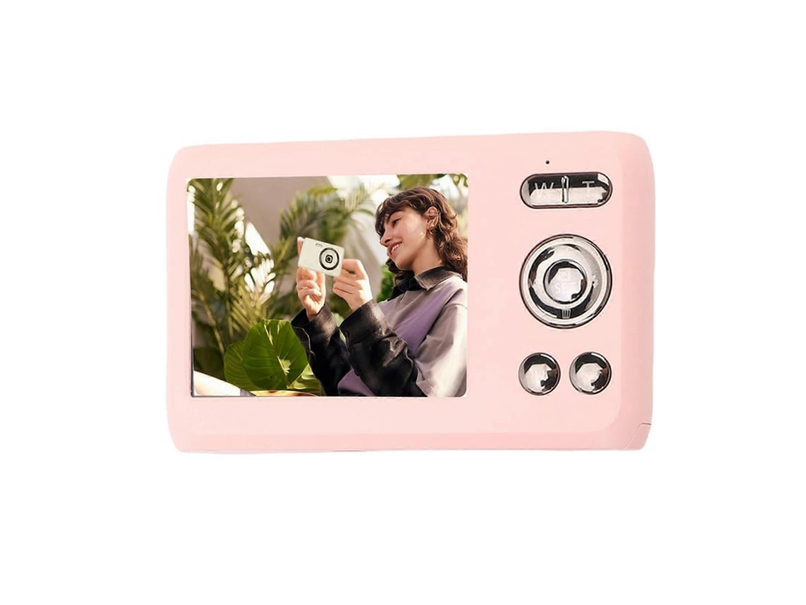 Câmara Digital 4k 64mp Com Foco Automático, Zoom 16x E Ecrã De 2,7 Polegadas, Rosa